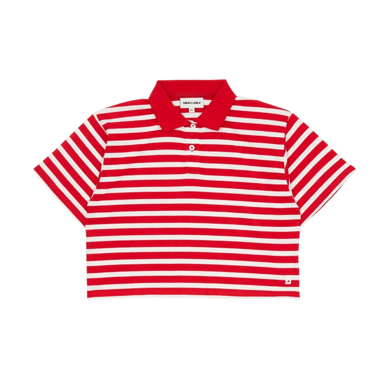 Smallable Kid - Çizgili Varsity Polo | Koyu kırmızı