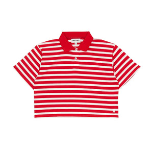 Smallable Kid - Çizgili Varsity Polo | Koyu kırmızı
