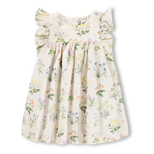 Molo - Cacao Fleurie Bio-Baumwollkleid mit Rüschen | Ecru