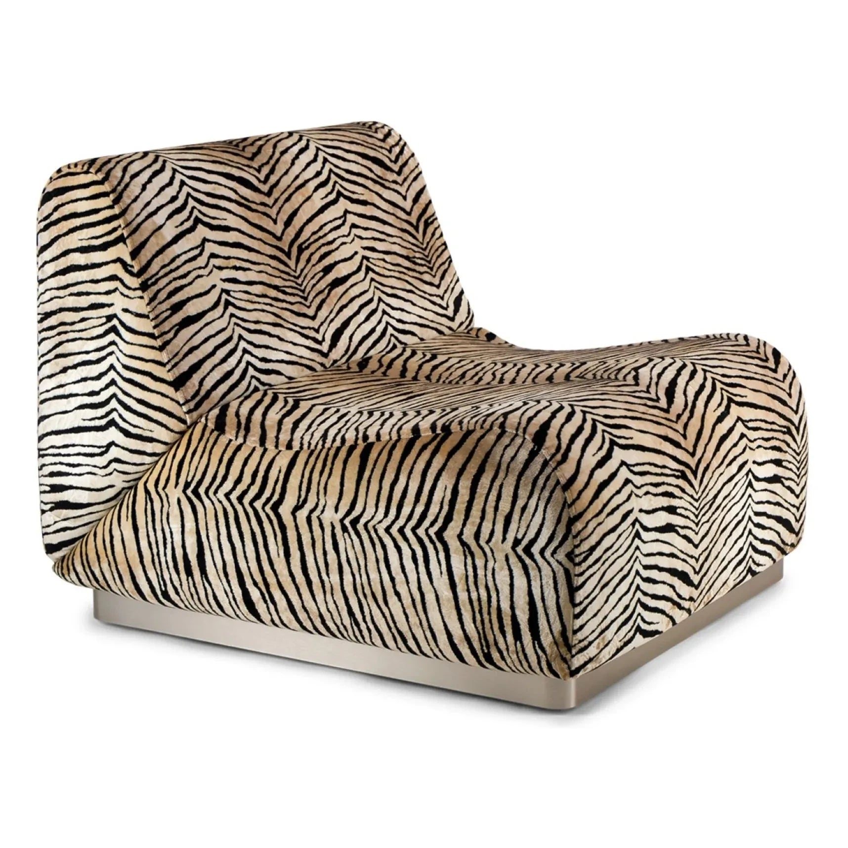 The Socialite Family - Rotondo modular fireside chair, tiger velvet fabric | Tiger
