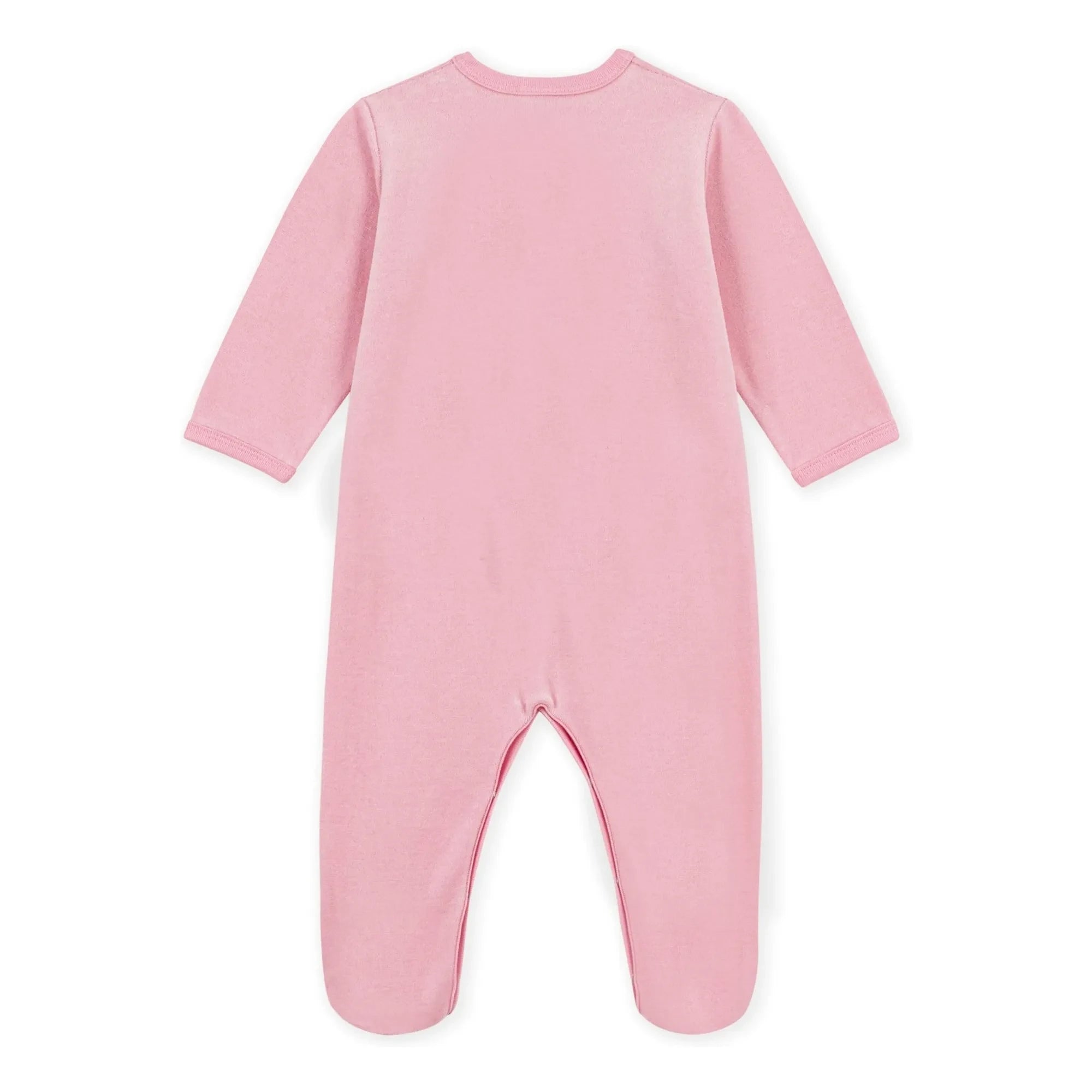 Petit Bateau - Uyku İyi Geceler Pijama Kadife Kalp Organik Pamuk | Pembe
