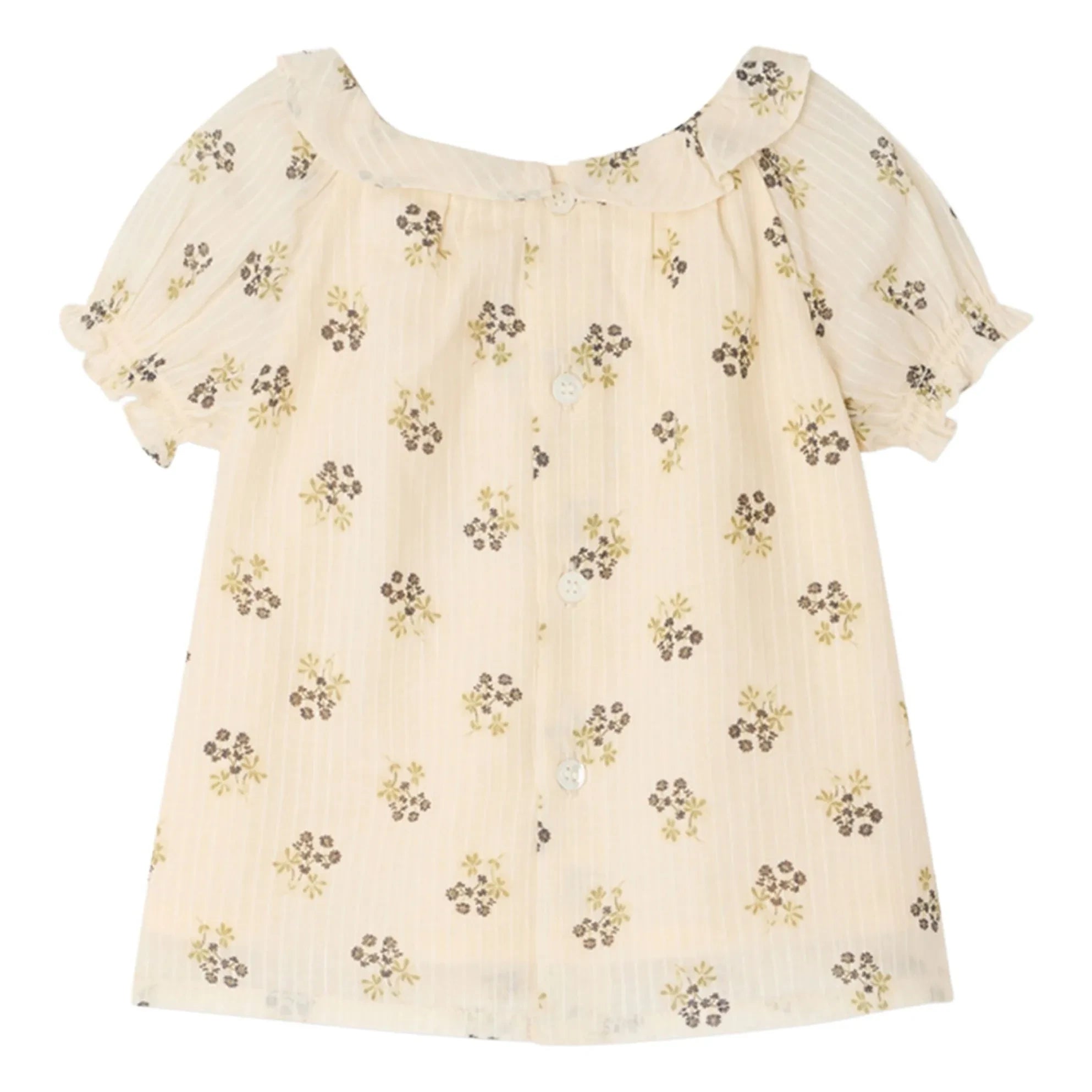 Bonpoint - Lara Fleurie Bluse aus Bio-Baumwolle | Ecru