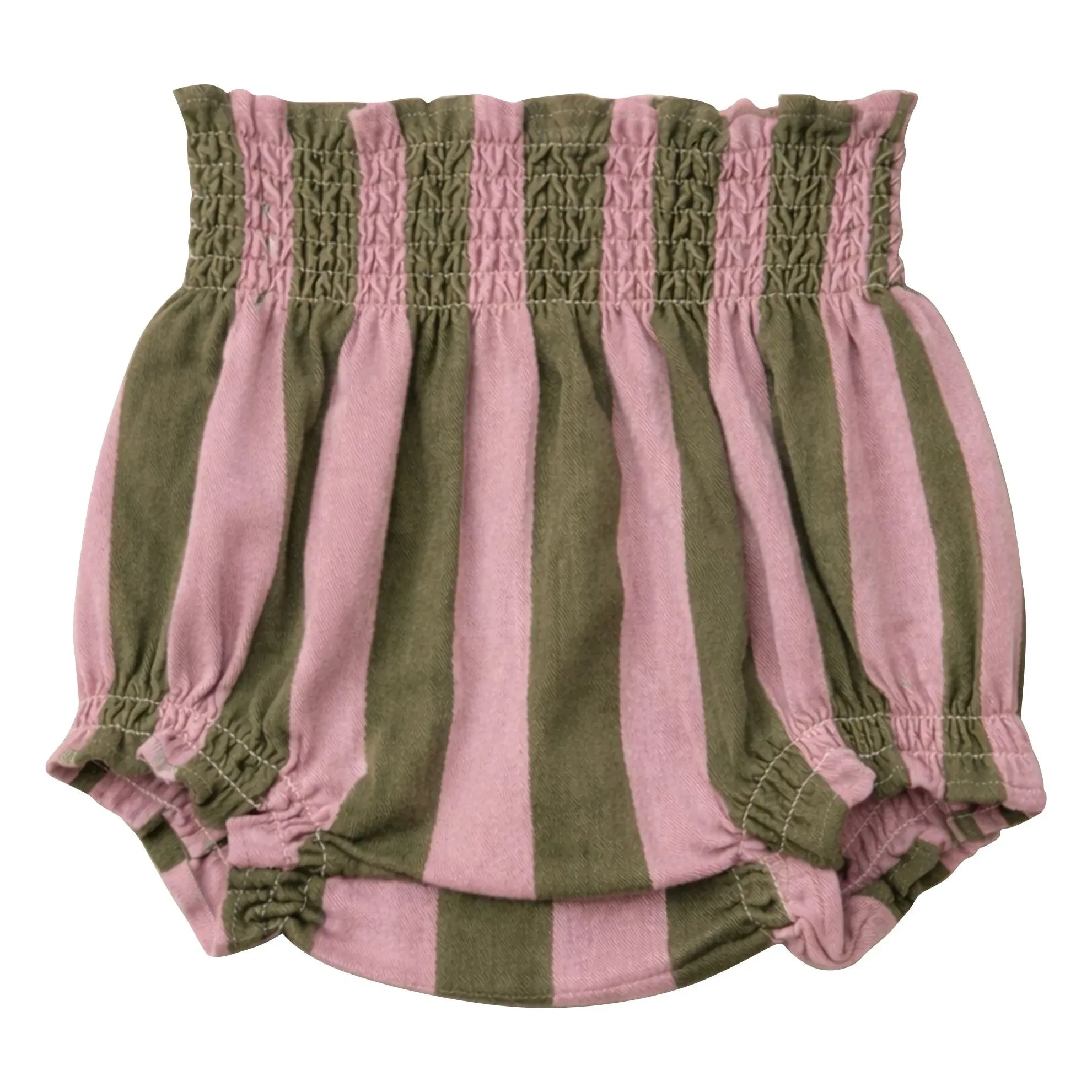 Lililotte - Bloomer César Gestreifte Bio-Baumwoll-Twill | Olive