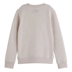 Scotch & Soda - Artwork Logo Sweatshirt Bio-Baumwolle | Heather White