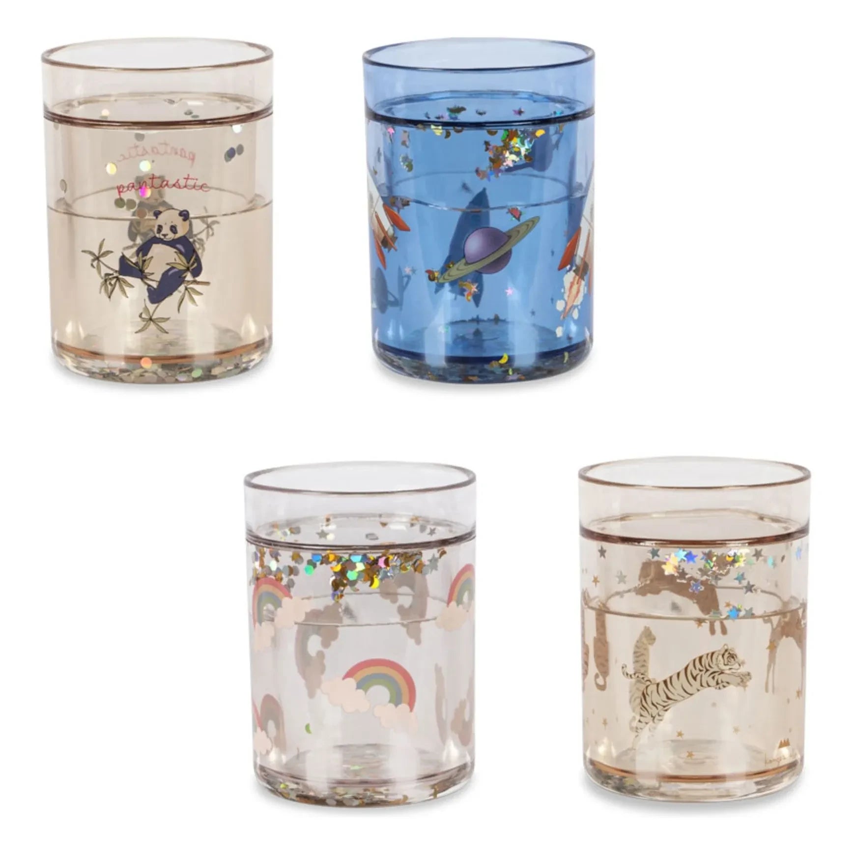 Konges Sløjd - Glitzerbecher - 4er-Set | Blau