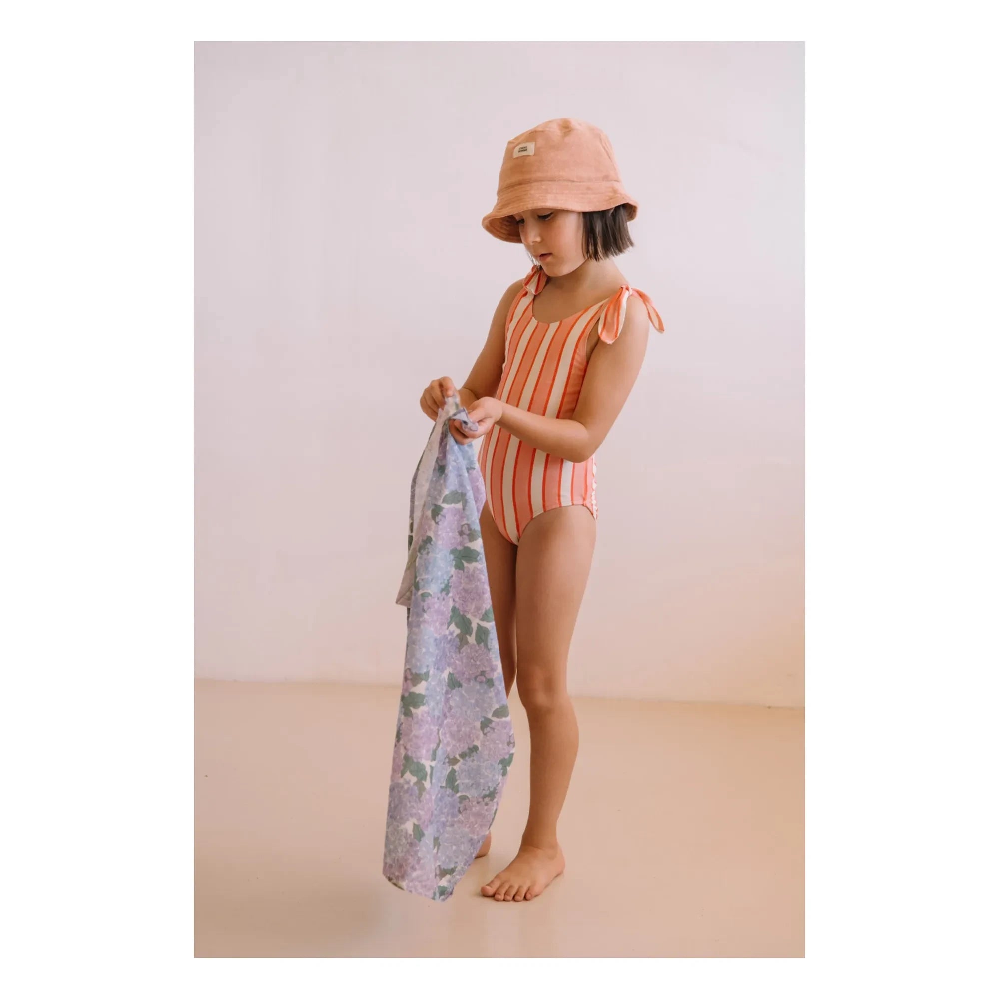 Studio Bohème – Roberta Gestreifter Badeanzug aus Bio-Baumwolle | Rosa