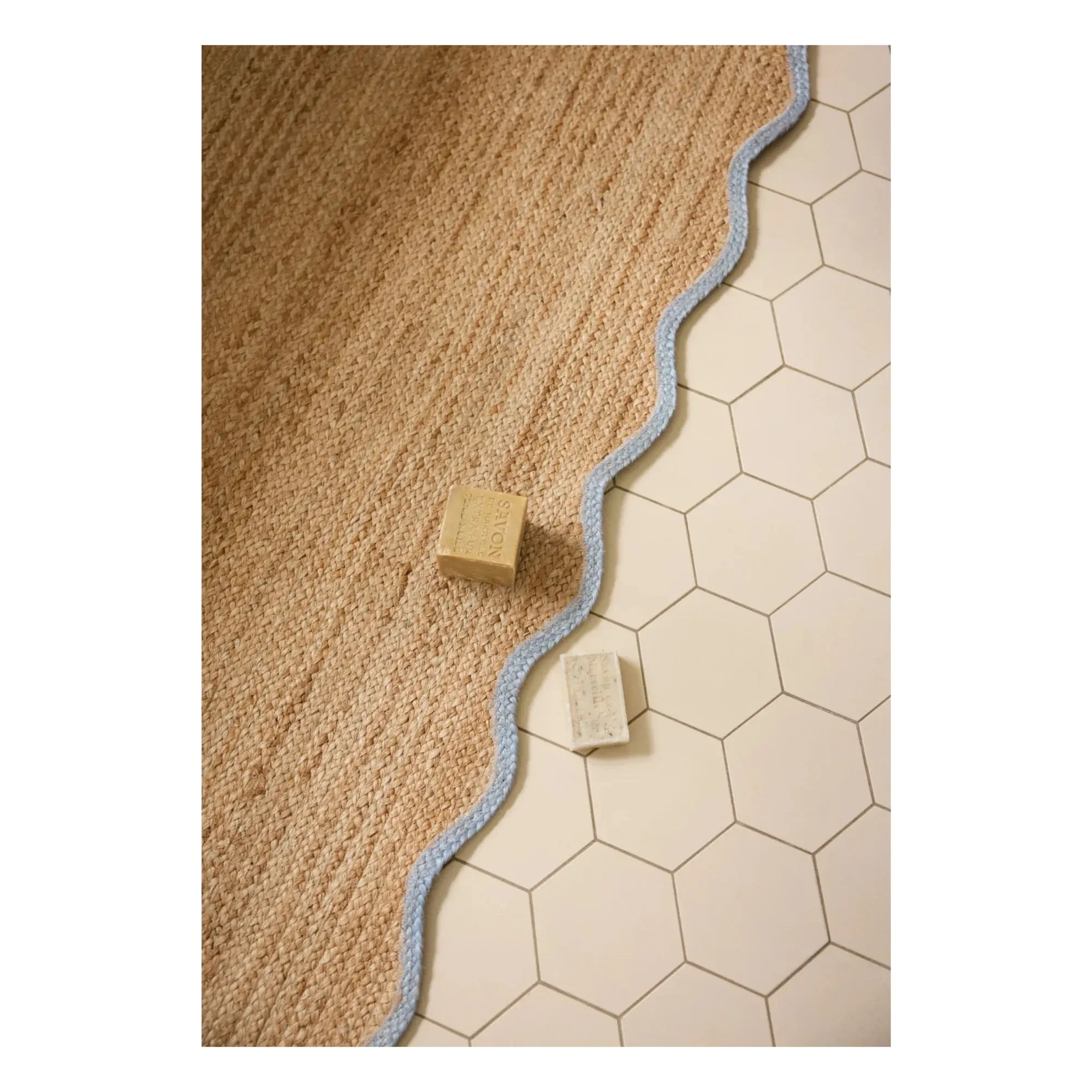 Layered - Muschel-Jute-Läufer | Blau