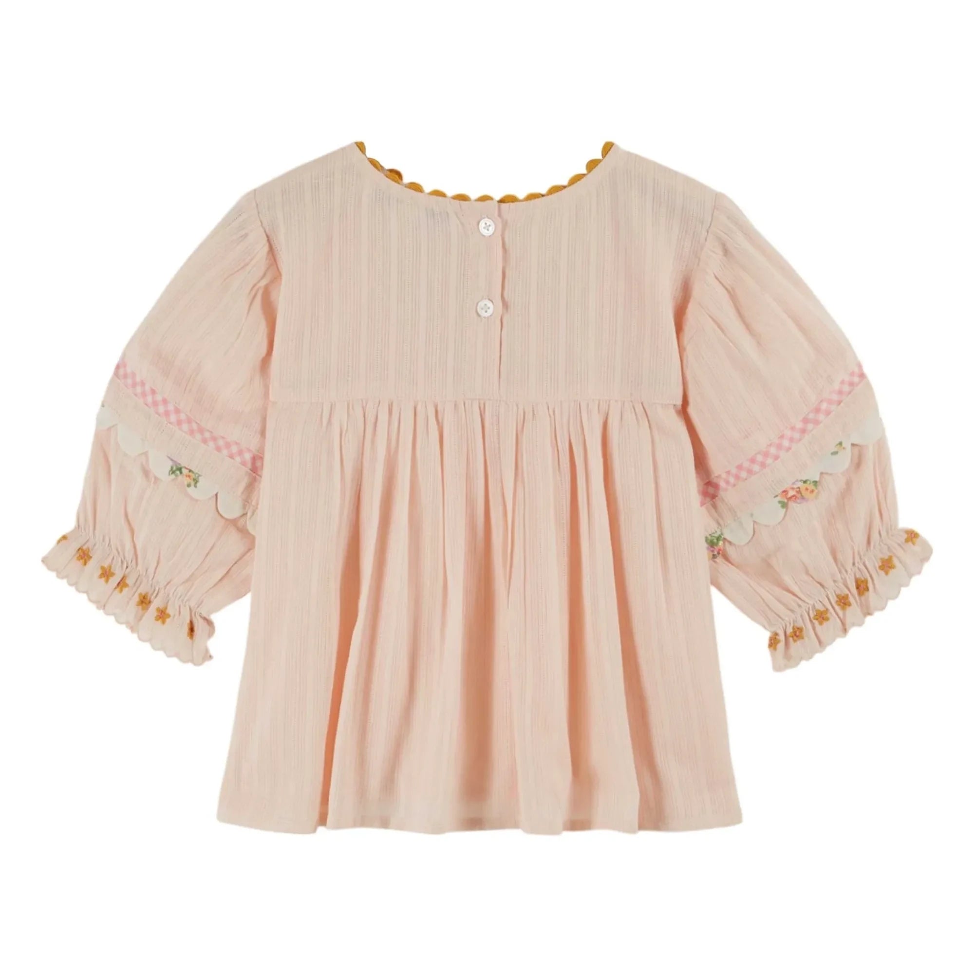 Emile et Ida - Bluse mit Blumenstickerei | Creme
