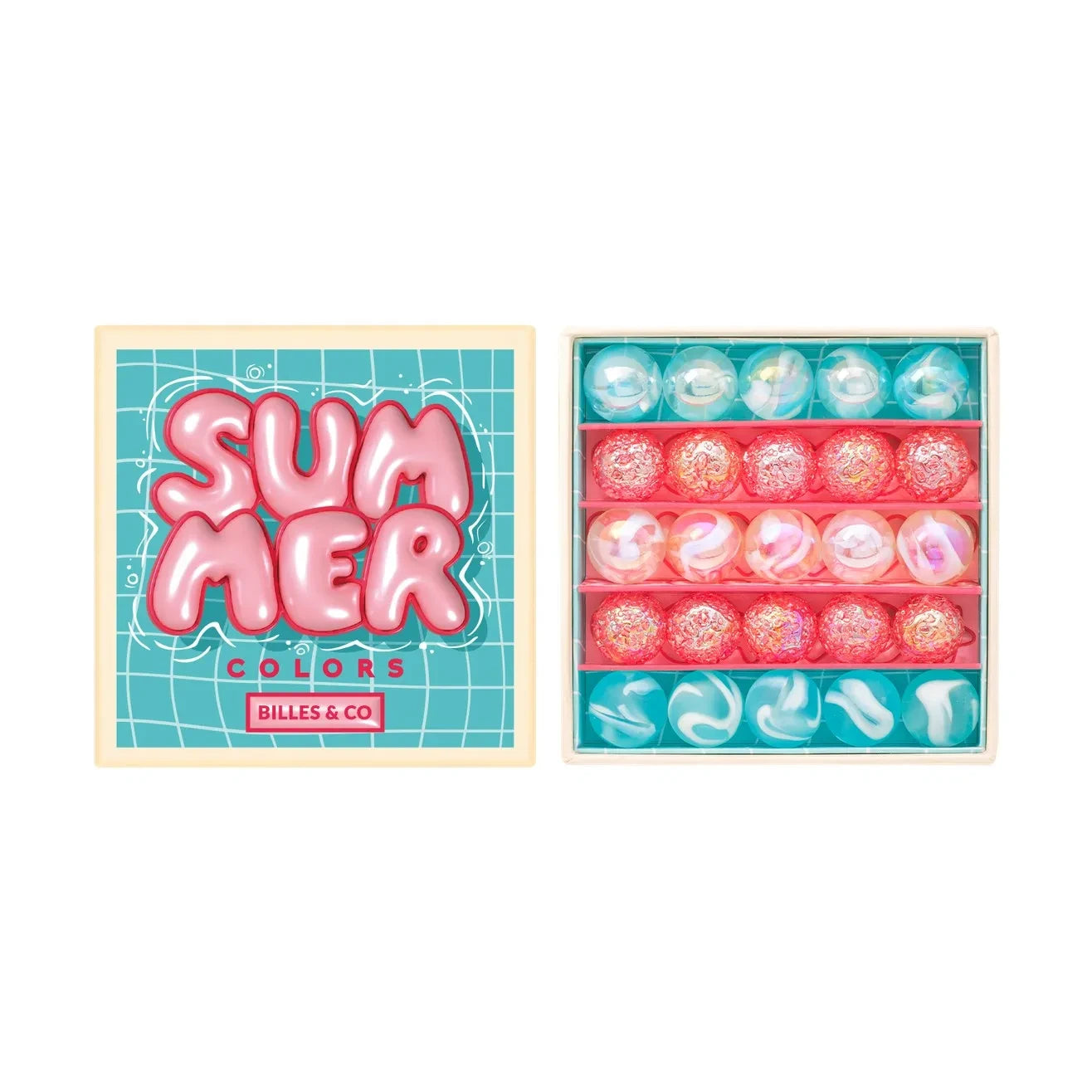 Marbles & Co – Sommerbojen-Set – 25 Murmeln | Pembe