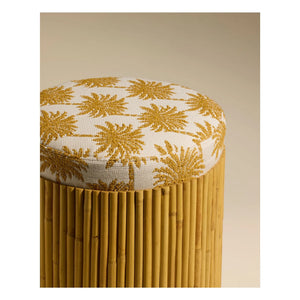 Maison Sarah Lavoine - Riviera Pouf mit Palmendruck | Senf