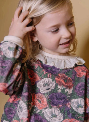 Studio Bohème - Juno Blumenmuster Bio-Baumwoll-Sweatshirt | Lila