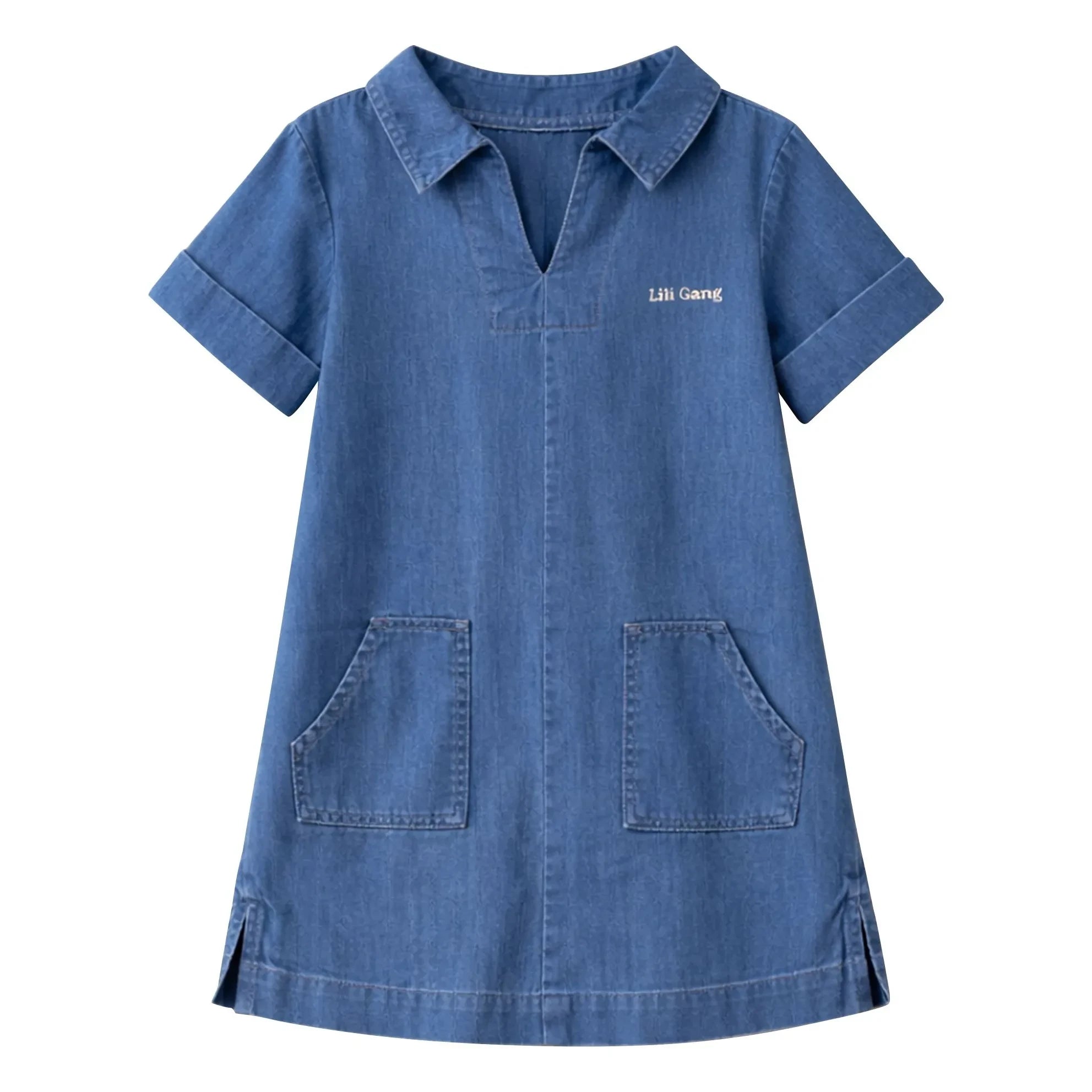 Lililotte - Romantisches Kleid Tencel Bio-Baumwolle | Denimblau