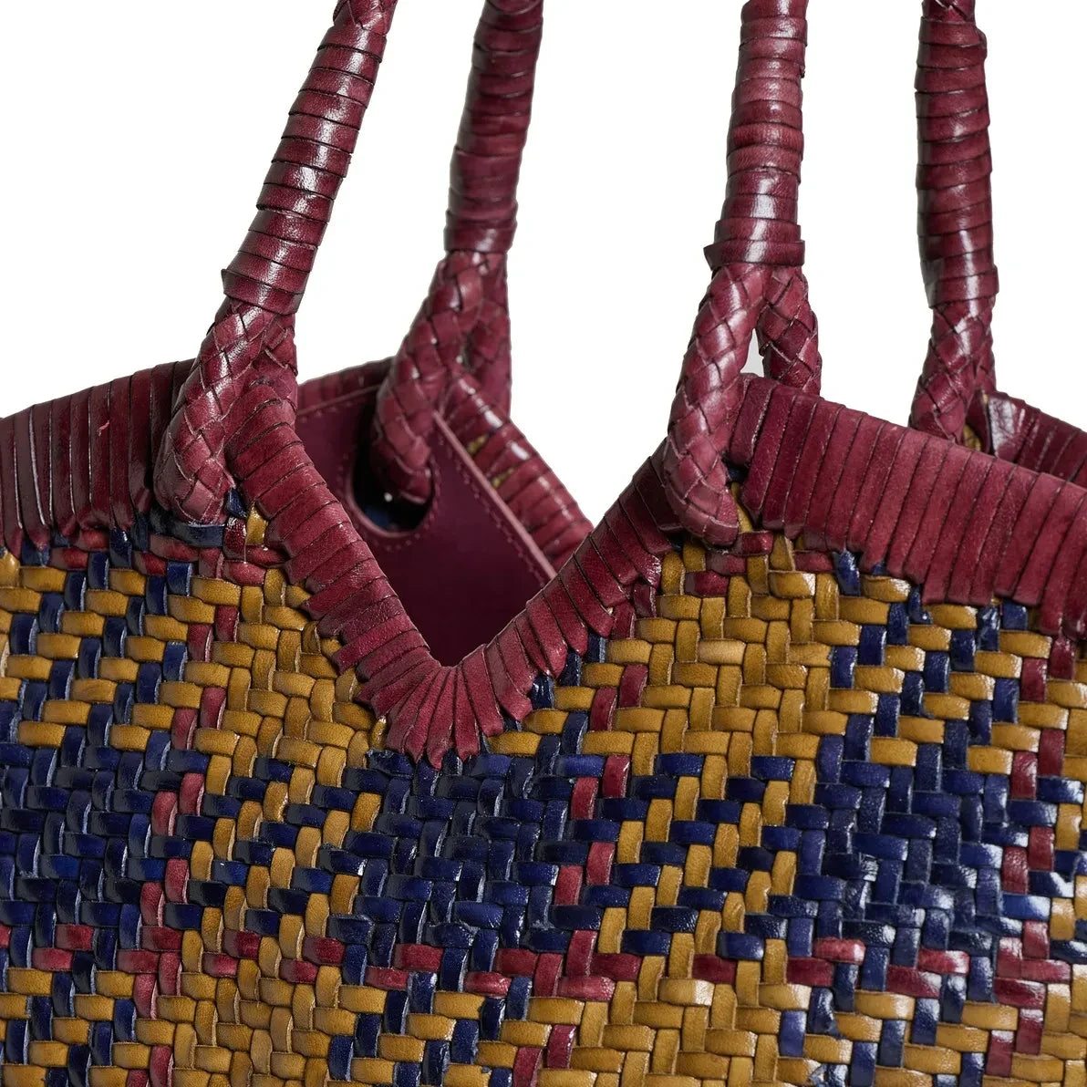 Vipera - Crudelia Madras Deri Tote | Yellow Curry rengi
