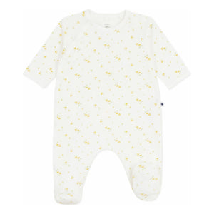 Petit Bateau - Geblümter Bio-Baumwoll-Schlafanzug mit Druckknöpfen | Weiß