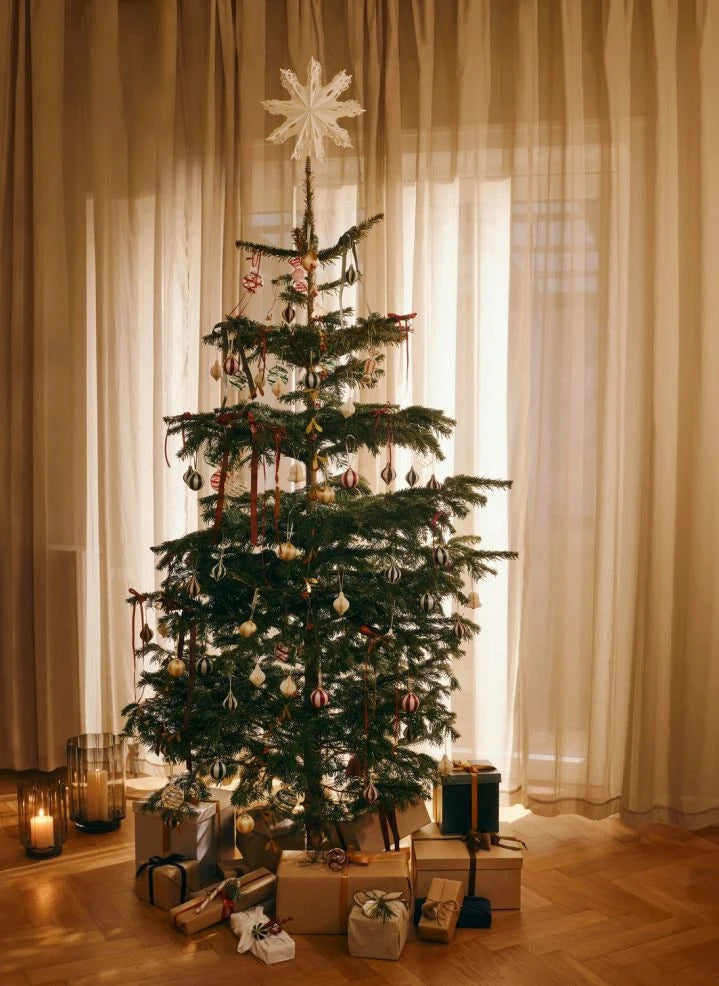 Broste Copenhagen - Glas gewundene Weihnachtsdekorationen - 3er Set | Weiß