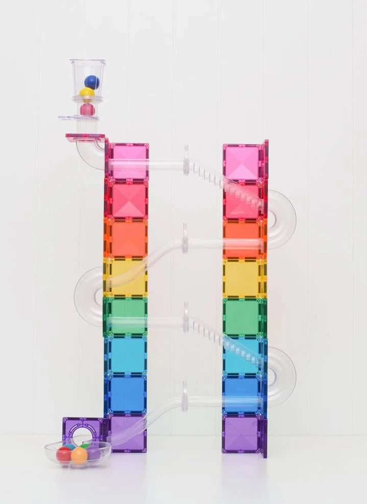 Connetix - Regenbogen | 114-teiliges Glänzendes Kugelrennen-Set