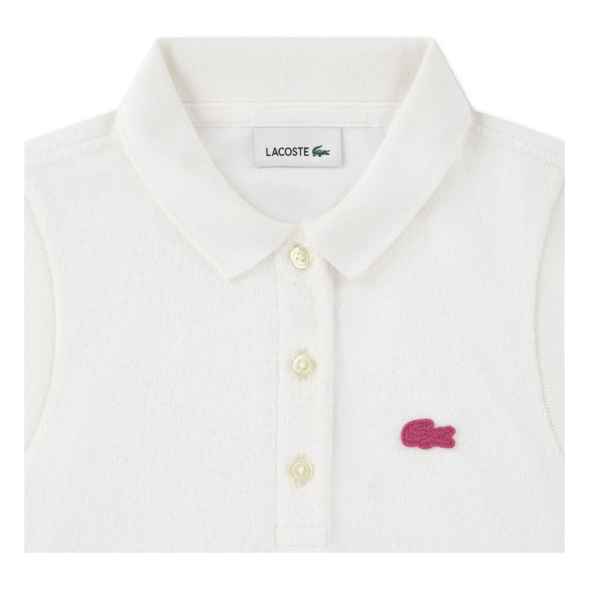 Lacoste - Ärmelloses Poloshirt aus Bio-Baumwolle mit Logo | Gebrochenes Weiß