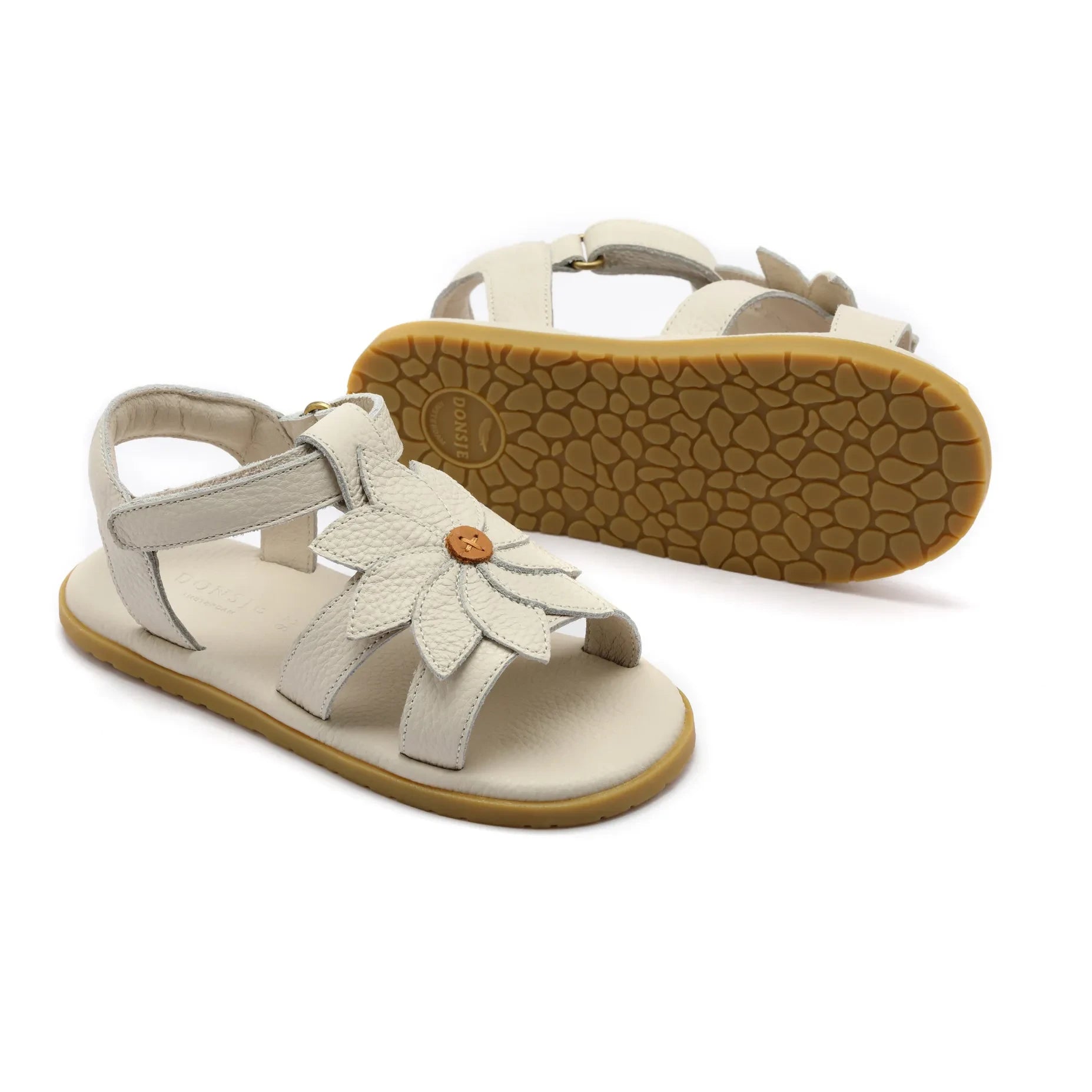 Donsje - Iles Fields Daisy Ledersandalen | Creme