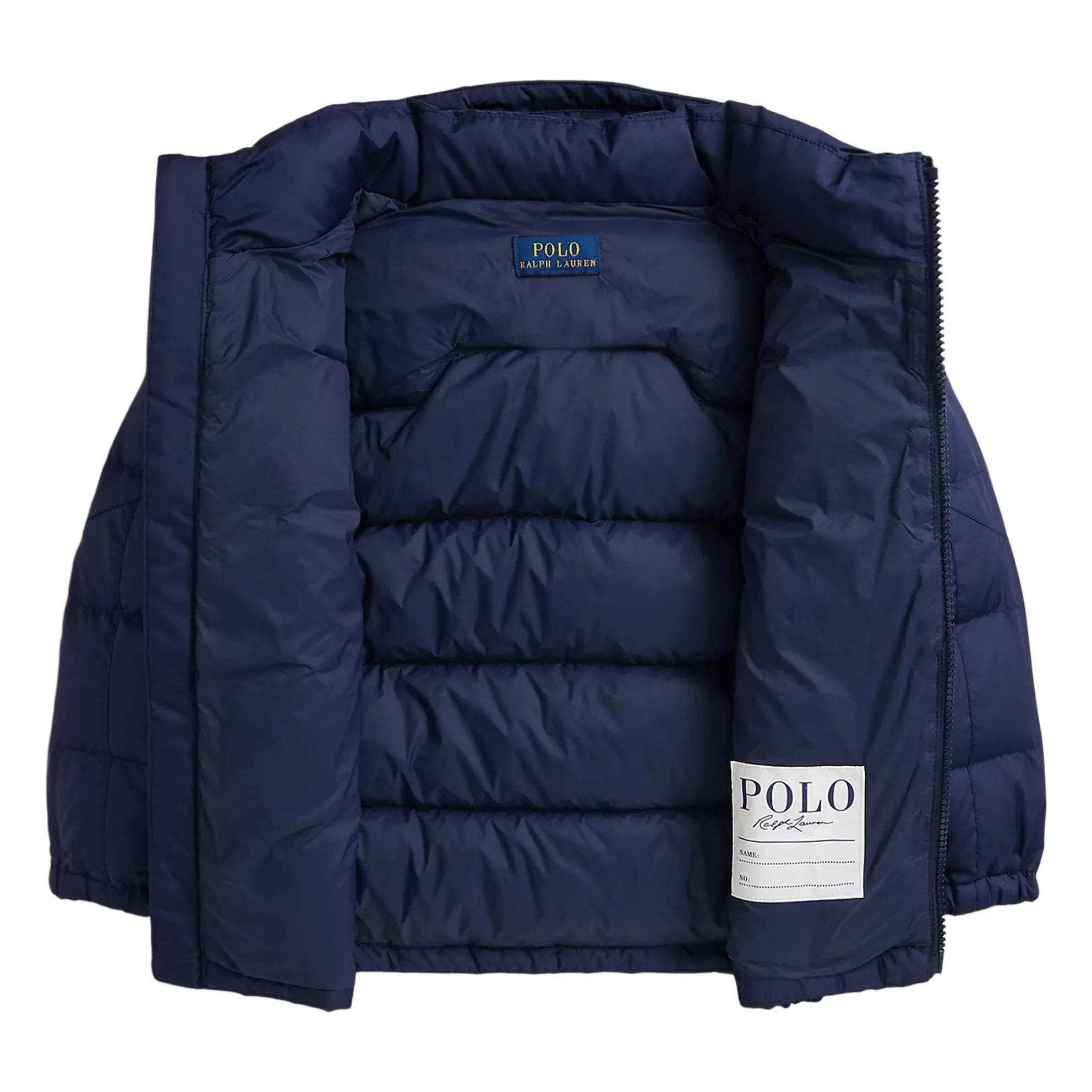 Ralph Lauren – Wattierter Mantel mit Logo aus recycelten Fasern | Marineblau