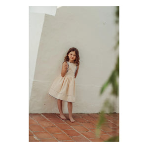 THE LiTTLE POETS - Teresa Carreaux Besticktes Kleid | Blassgelb