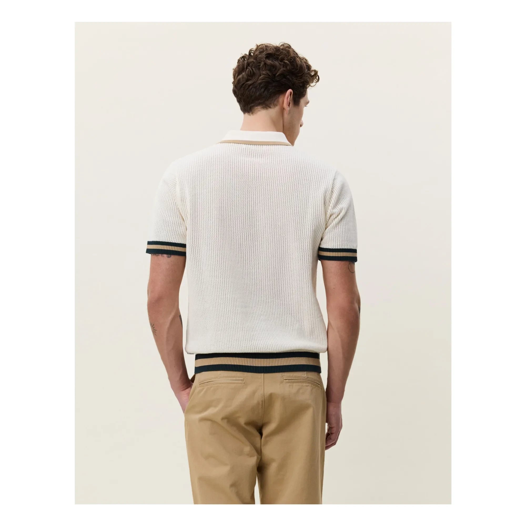 Les Deux - Polo Spitzenstrick | Gebrochenes Weiß