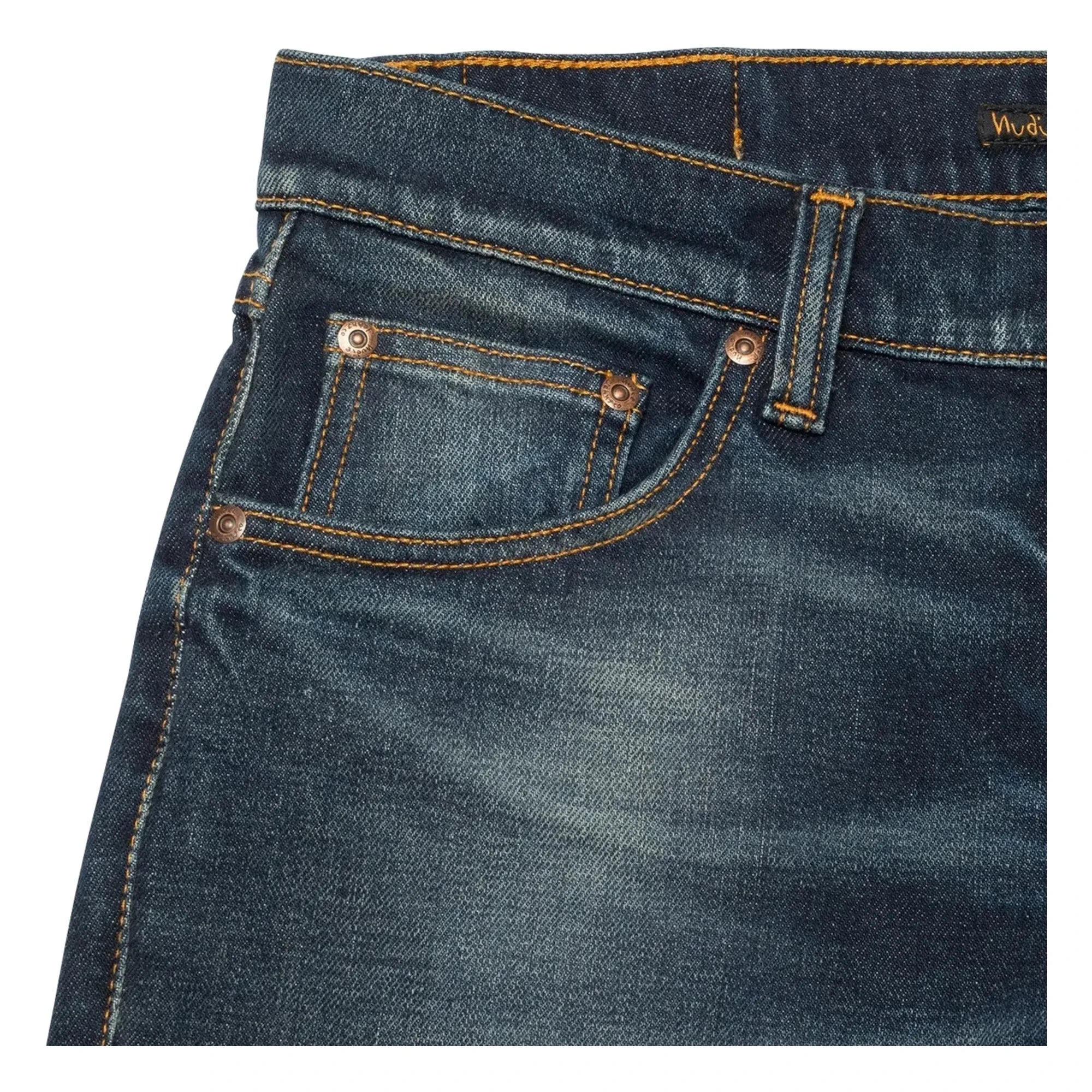 Nudie Jeans - Solid Ollie Lost Light Baumwolljeans | Verblasstes blaugrau