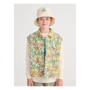 Bobo Choses - Fleurie Twill Ärmellose Jacke aus Bio-Baumwolle | Ecru