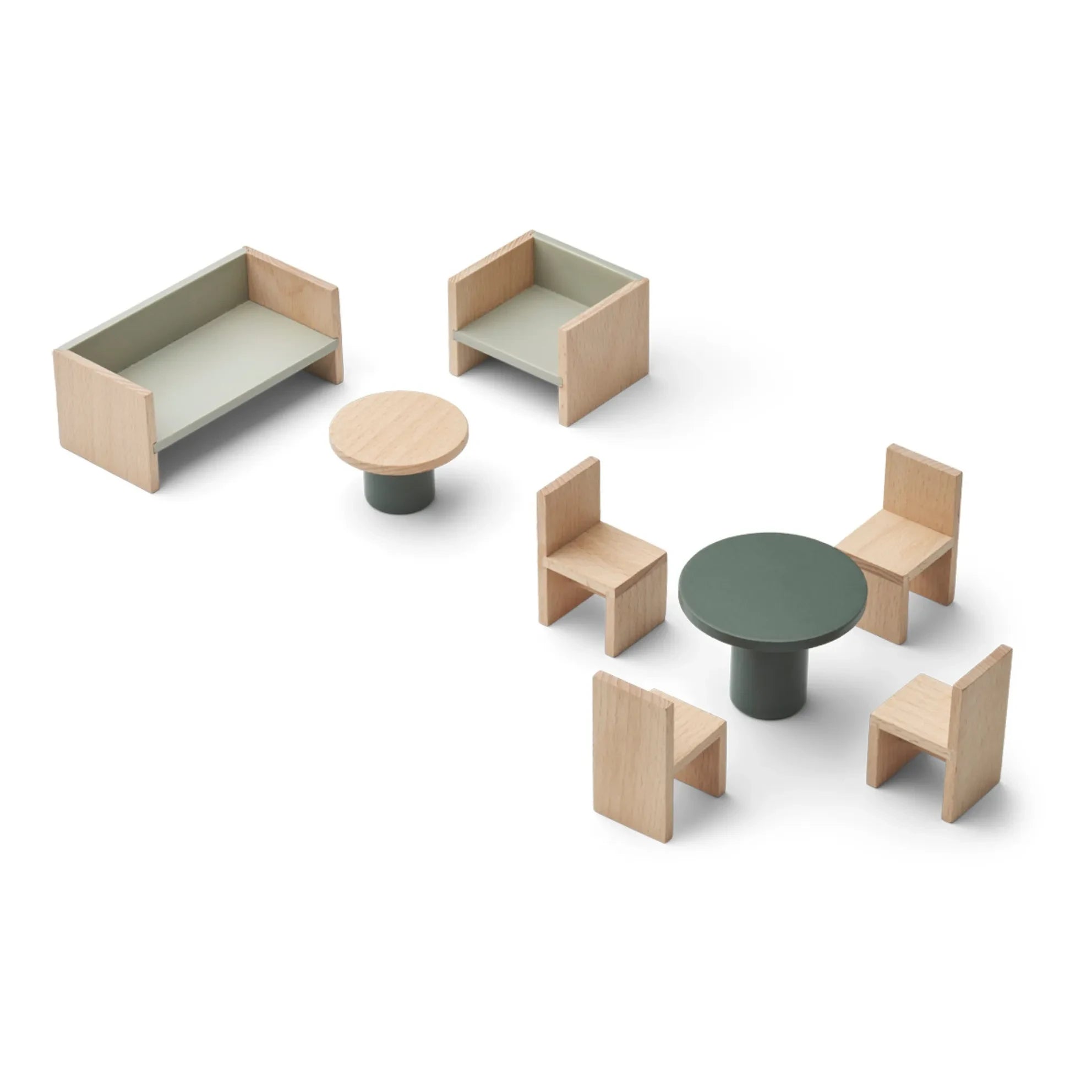 Liewood – Puppenhaus Wohnzimmermöbel-Set | Grün