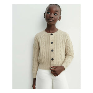 Bompard - Kaschmir-Cardigan mit Zopfmuster | Creme