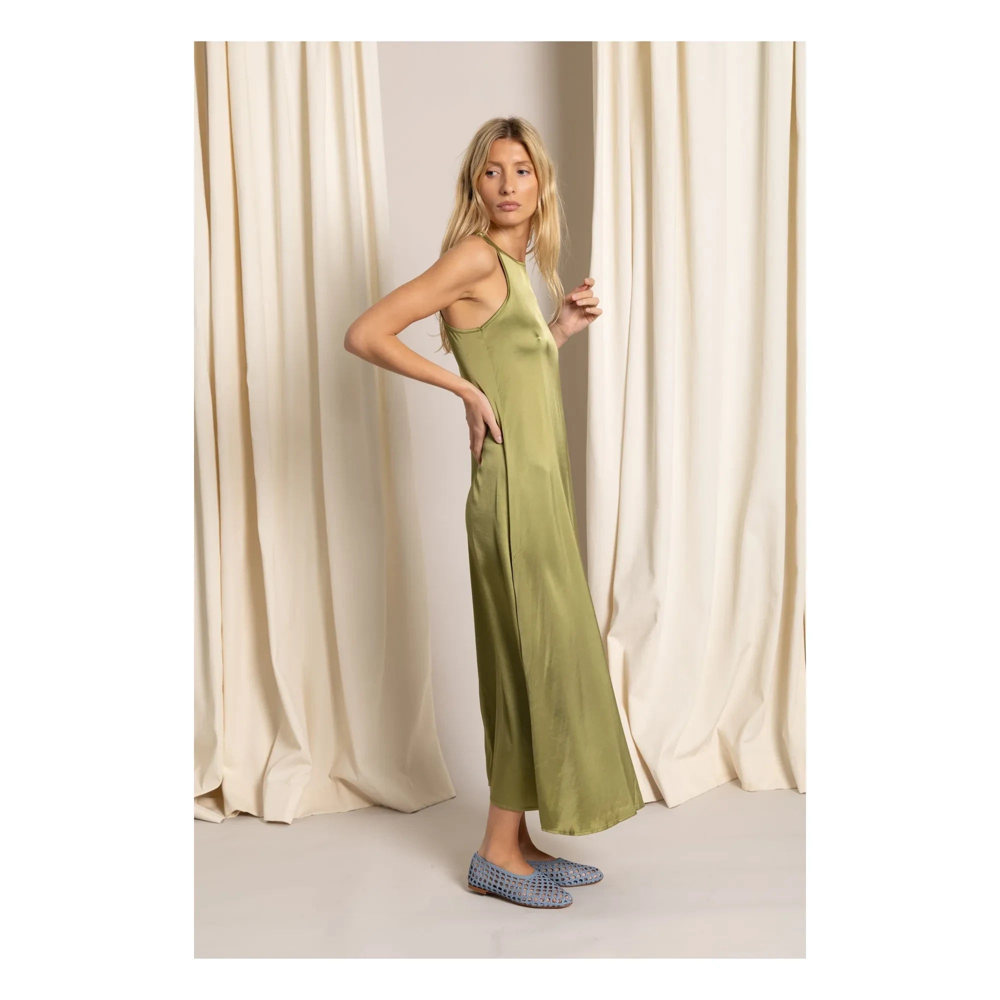 Smallable Woman - Zelie Satin Kleid | Anisgrün