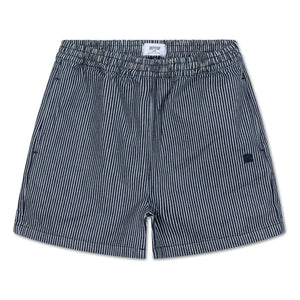 Repose AMS - Gestreifte Shorts aus Bio-Baumwolle mit elastischem Bund | Blau