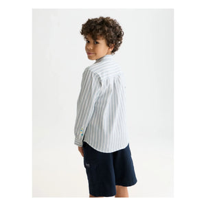 Scotch & Soda – Gestreiftes Leinenhemd | Hellblau