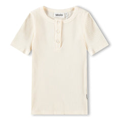 Molo - Rosey Cord-T-Shirt mit Knopfleiste | Ivory