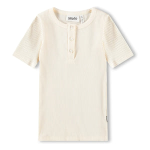 Molo - Rosey Cord-T-Shirt mit Knopfleiste | Ivory