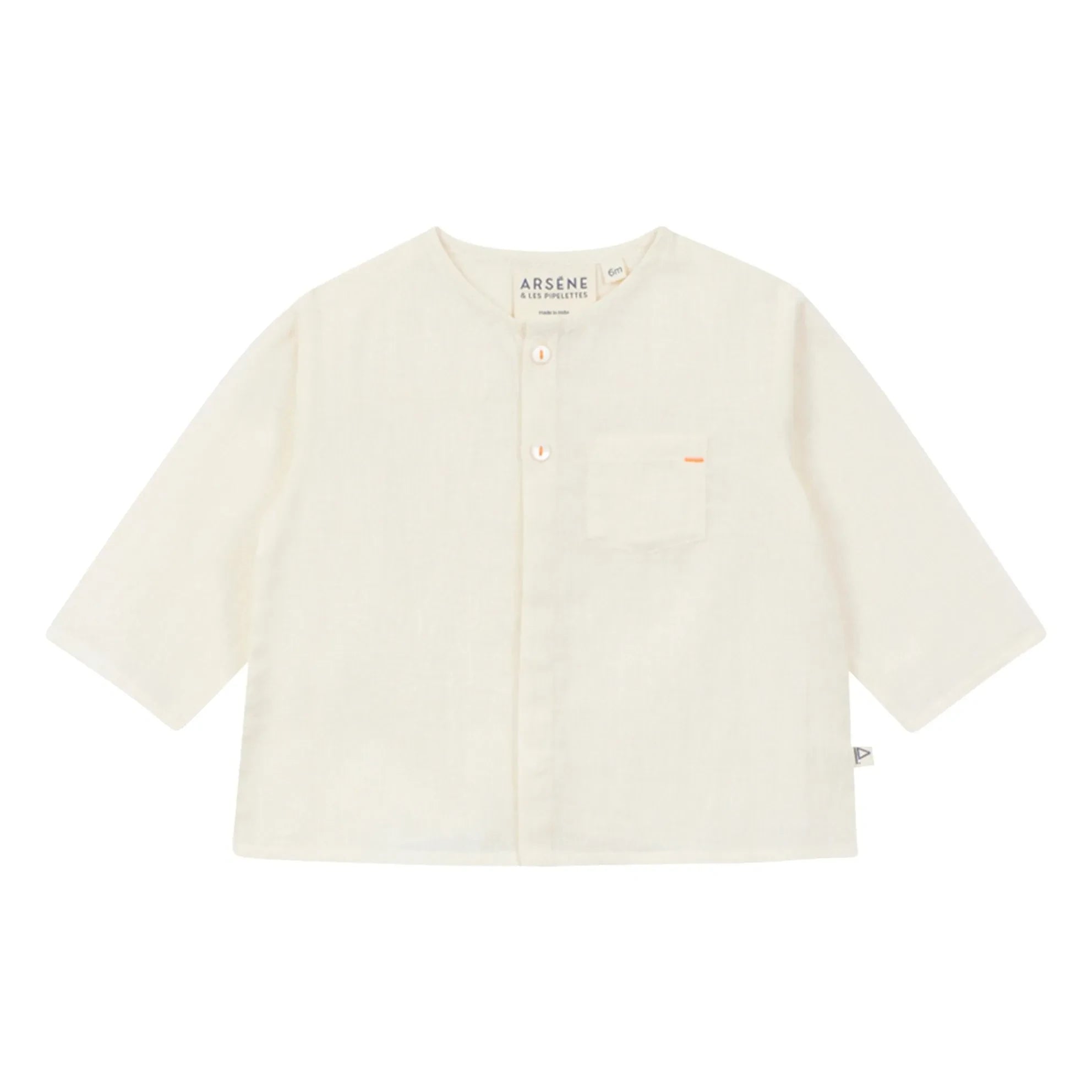 Arsène et Les Pipelettes - Bluse aus Bio-Baumwollvoile mit Taschendetail | Ecru