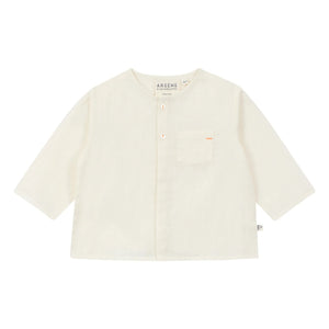 Arsène et Les Pipelettes - Bluse aus Bio-Baumwollvoile mit Taschendetail | Ecru