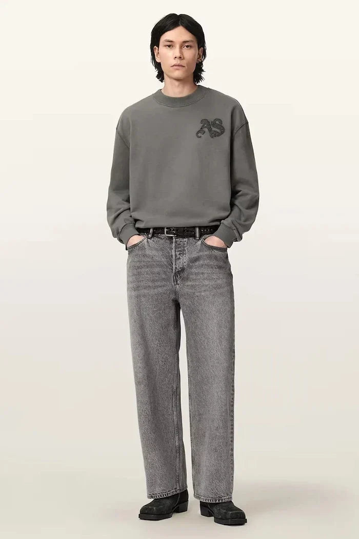 AllSaints erkek pamuklu oversize sweatshirt INSIGNIA
