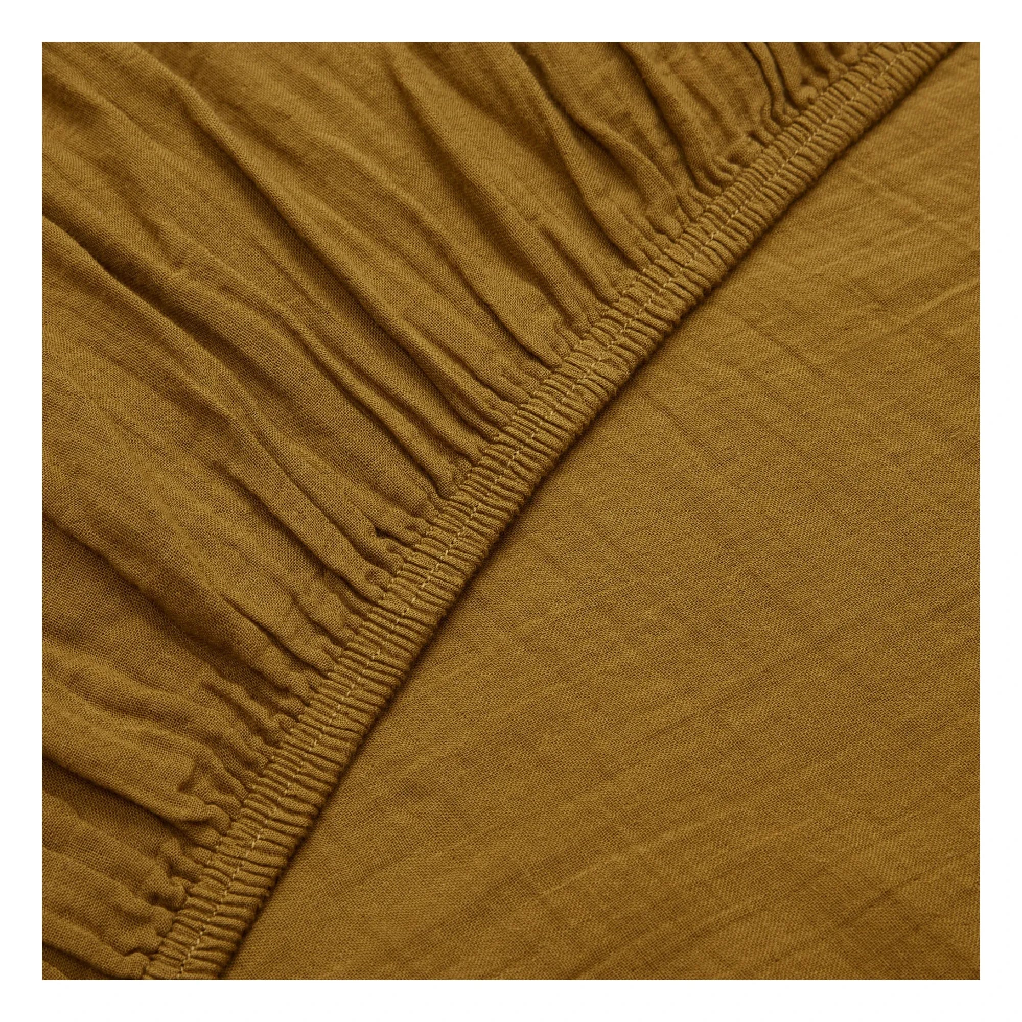 Haomy - Spannbetttuch aus Baumwollvoile | Gold
