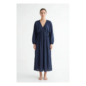 BELLEPIECE - Matteo Baumwollgaze-Kleid | Marineblau