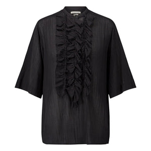 Laurence Bras - Bluse Magrita Kurz Baumwolle | Schwarz