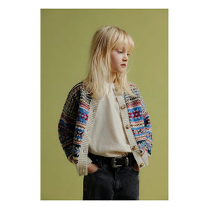 the new society - Caia Jacquard-Strickjacke aus recycelten Fasern | Blau
