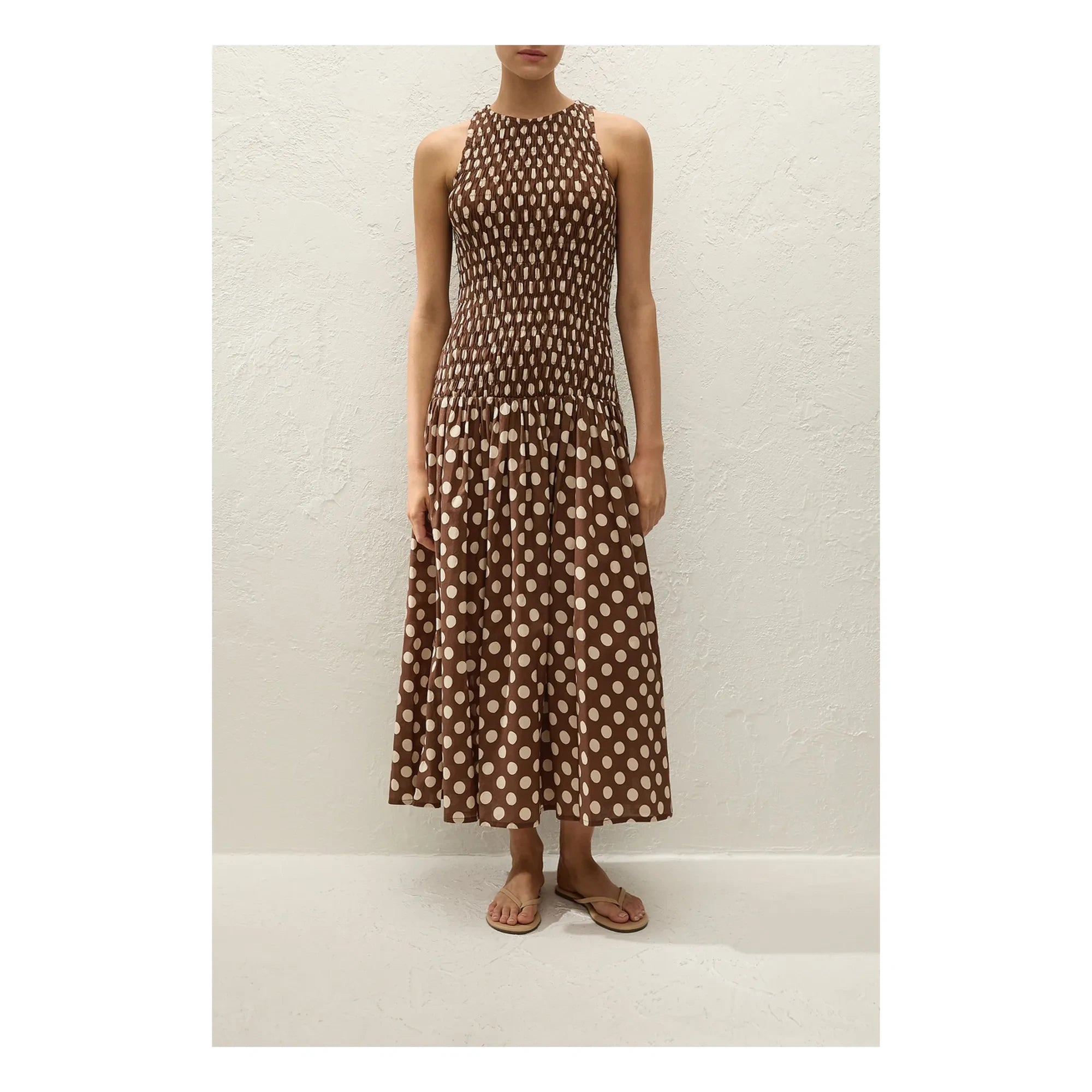 Faithfull the Brand – Luisa Baumwoll-Pünktchenkleid | Chocolate