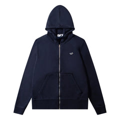 Edmmond Studios - Duck Patch Hoodie mit Reißverschluss aus Bio-Baumwolle | Marineblau