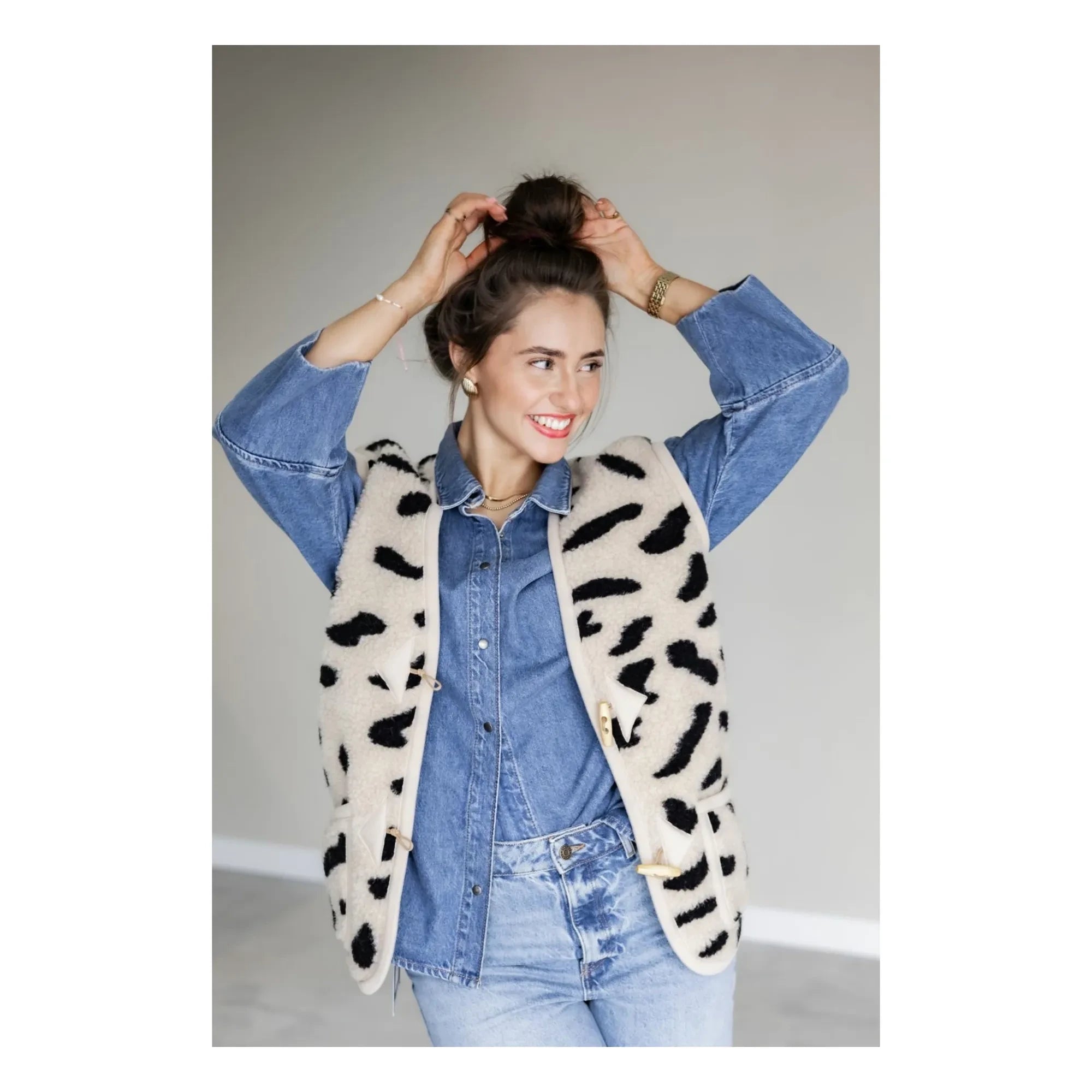 Alwero - Alpen Cheetah Ärmellose Weste - Erwachsenenkollektion | Beige