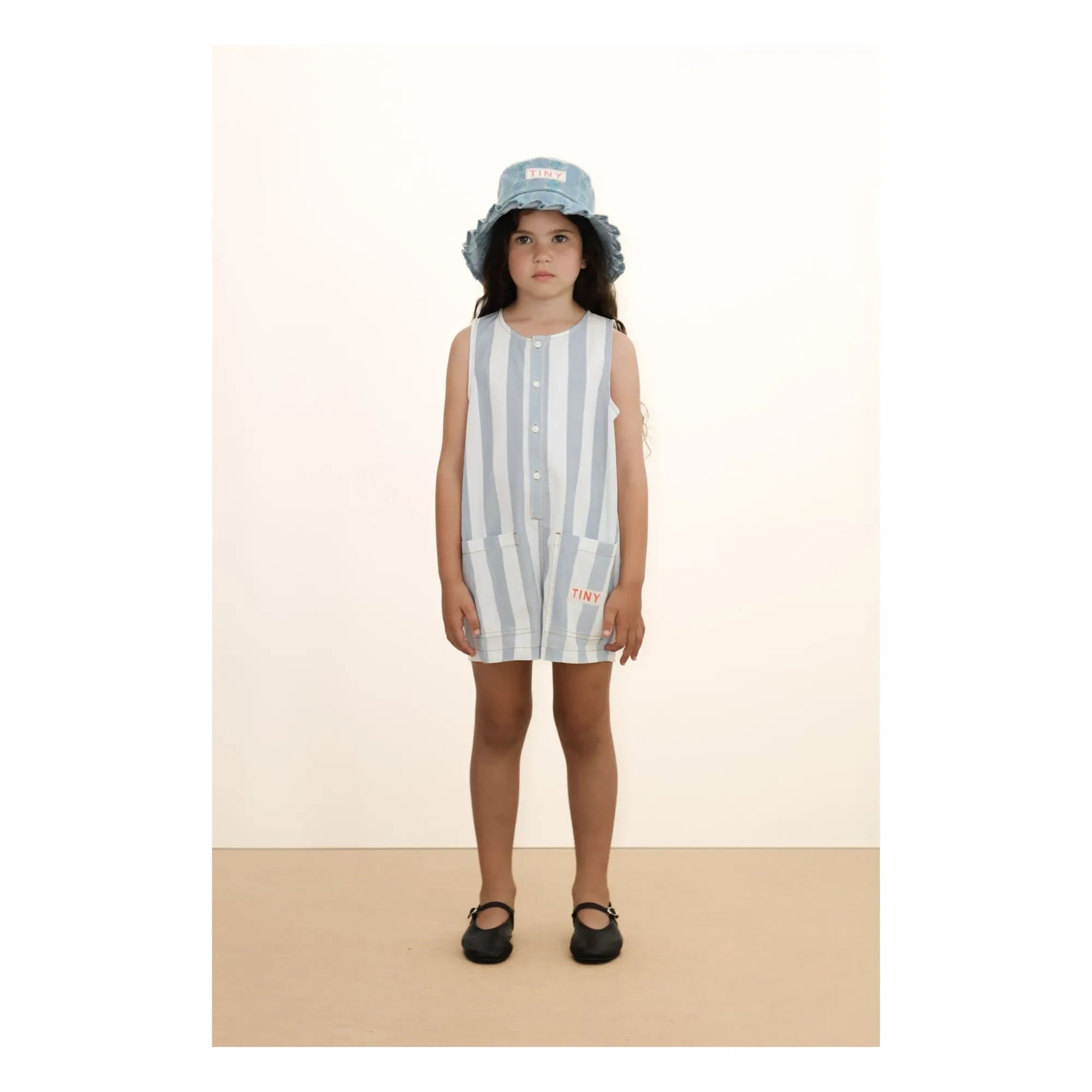 Tinycottons - Overall aus blauem Twill mit feinen Streifen