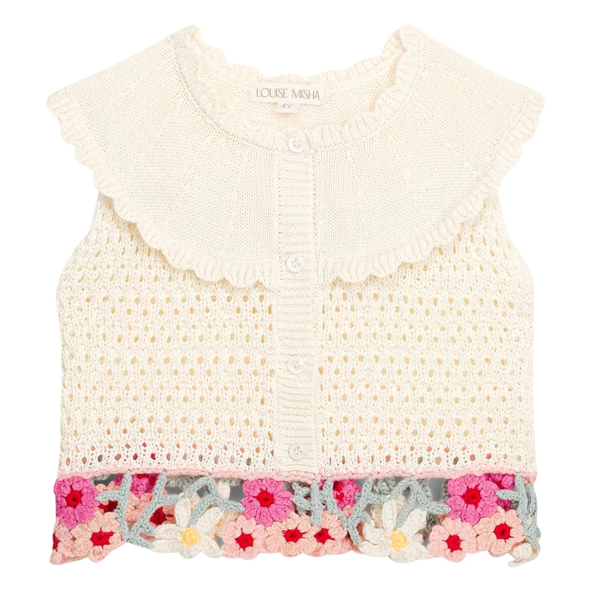 Louise Misha - Elea Maille Besticktes Oberteil | Creme