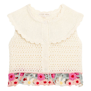 Louise Misha - Elea Maille Besticktes Oberteil | Creme