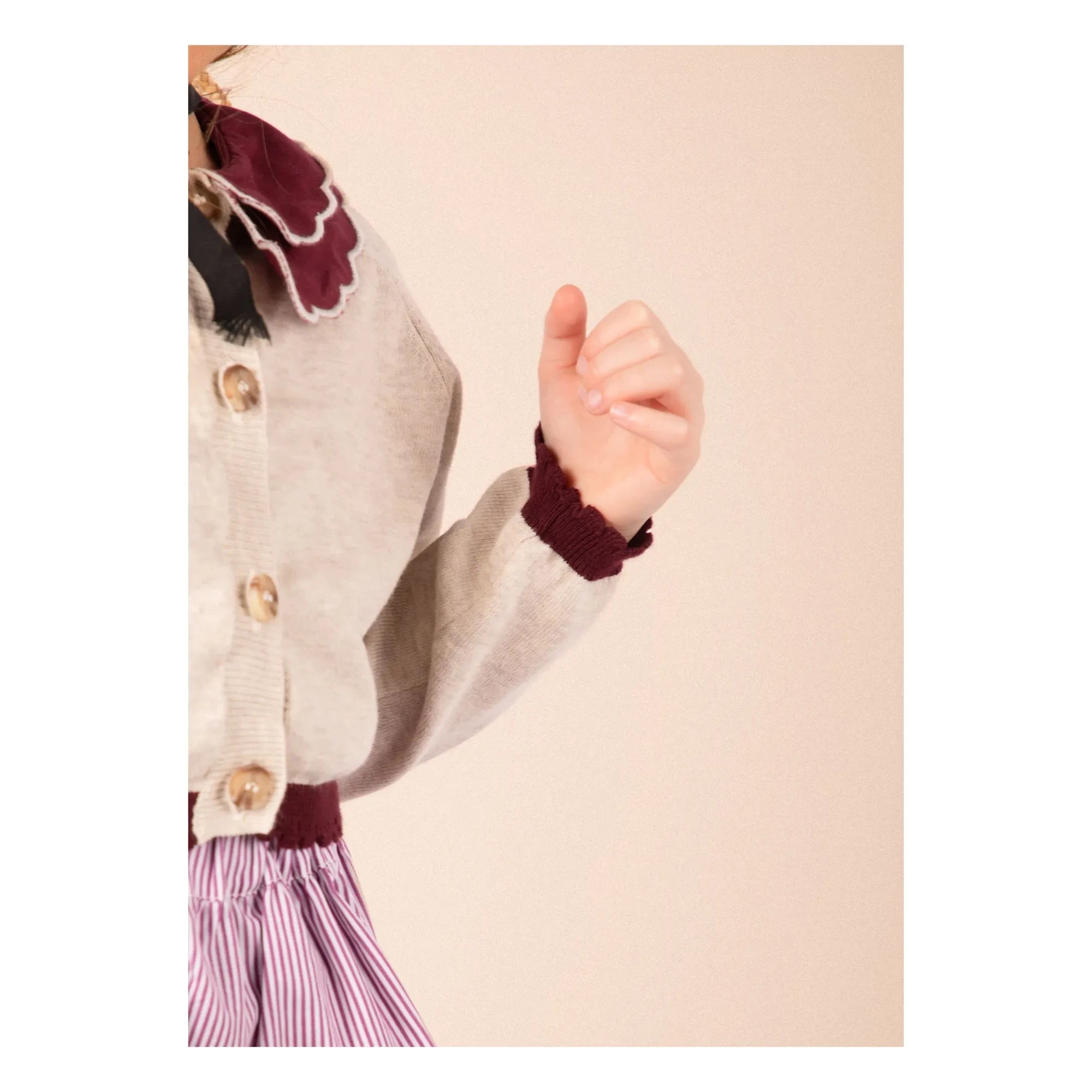 Loir - Chiné Bolero Strickjacke | Beige