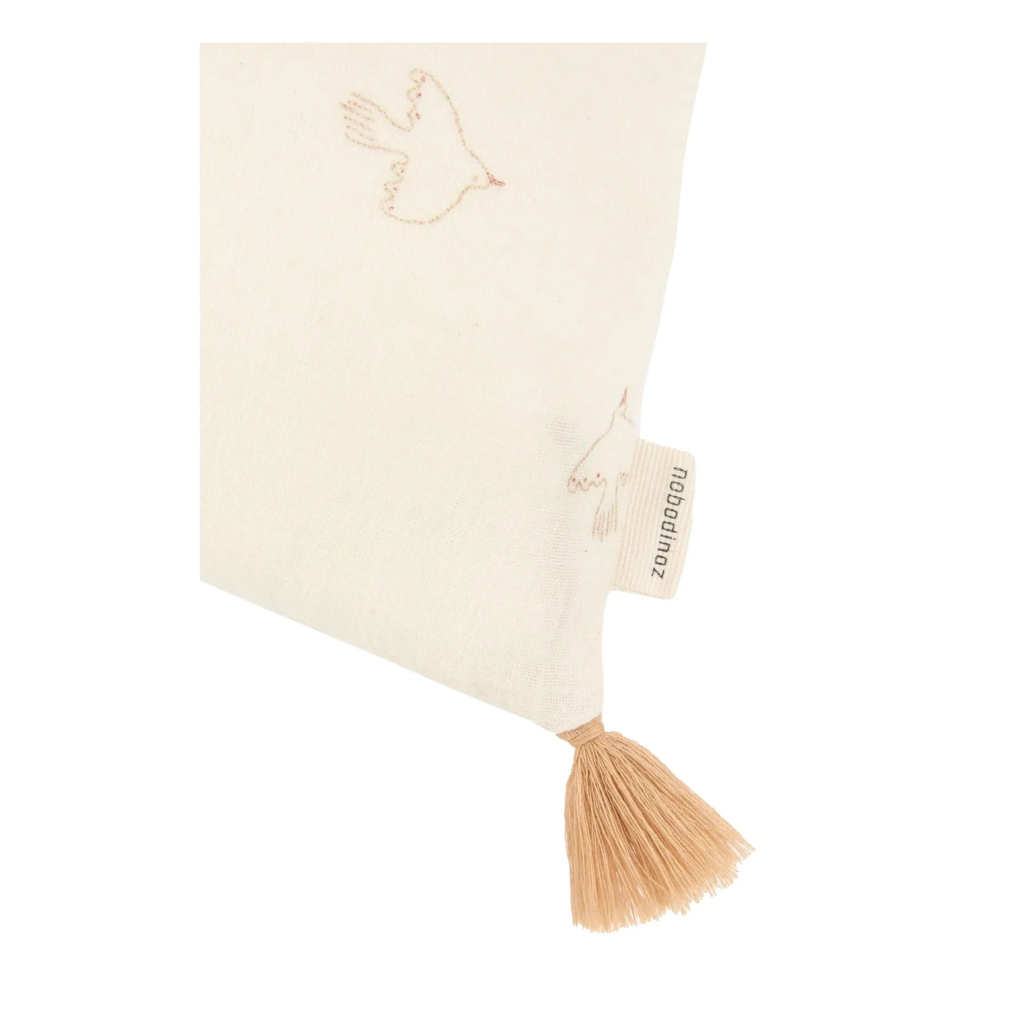 Nobodinoz – Wabi Sabi Hoshi Birds Kissen mit Quasten | Creme
