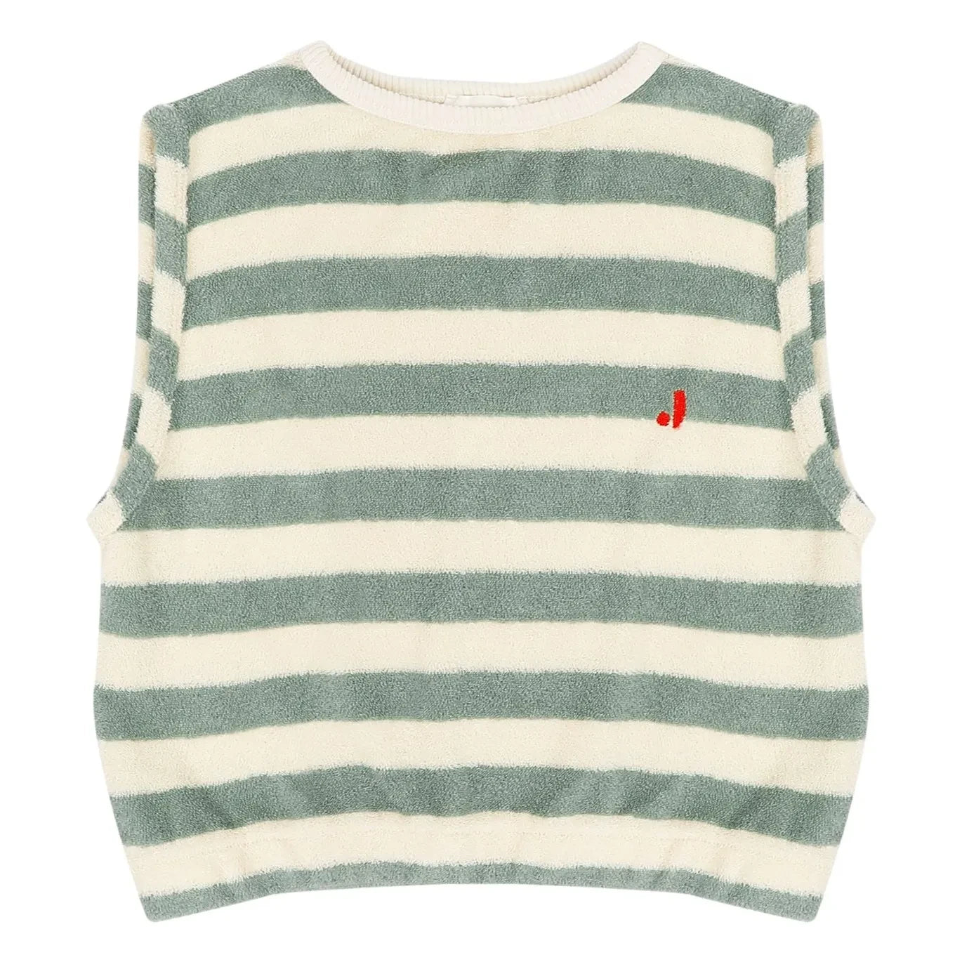Jenest - Ärmelloses T-Shirt aus gestreifter Bio-Baumwolle für Zuhause | Khaki